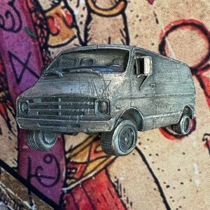 Vintage Bergamot Brass Works Van Shaped Belt Buckle